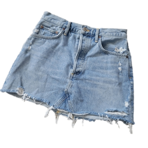 Agolde Dresses & Skirts - Agolde Distressed Denim Mini Skirt sz 26 - Like New